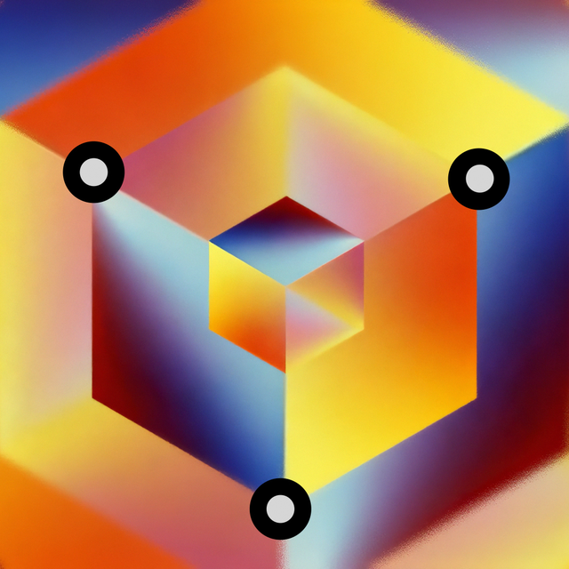 Colorful digital interface composition for visual design