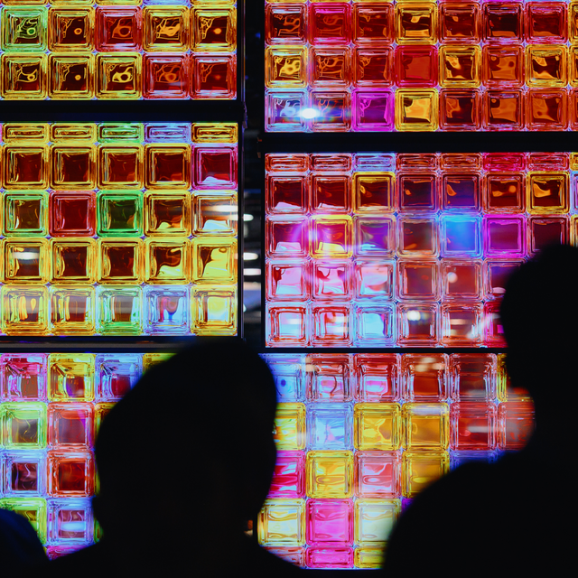 Content and campaign wall with colorful media thumbnails