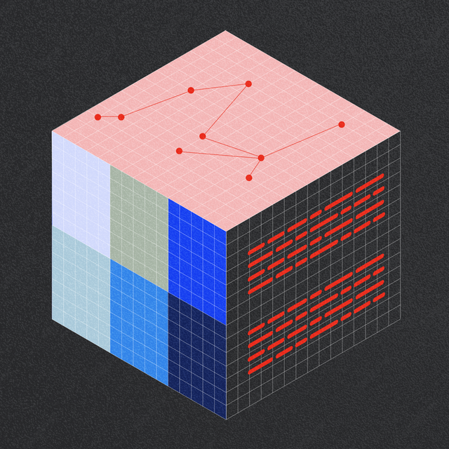 Data cube representing automated SEO analysis and optimization